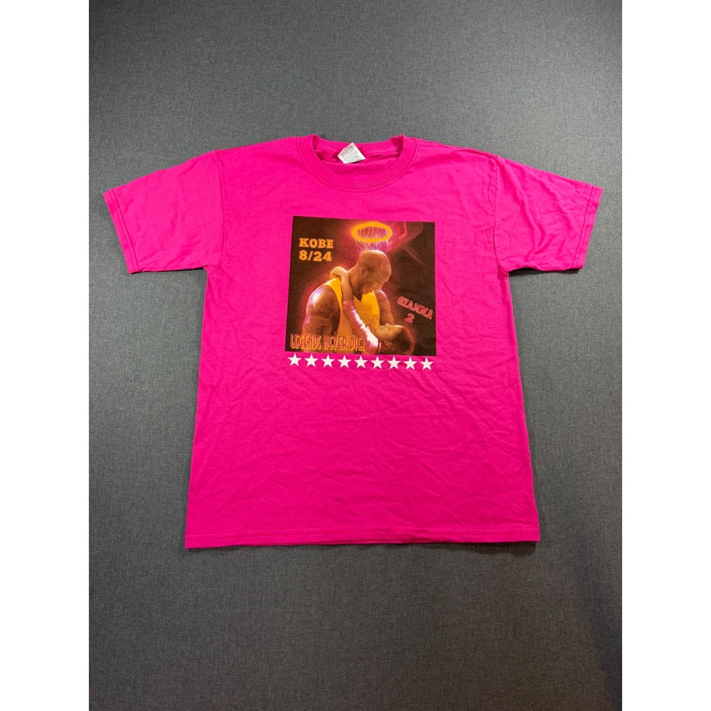 Fruit of the Loom Kobe Bryant Memorial T-Shirt Pink Kids Large Legends Never Die